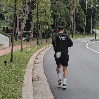 Black sweatshirt & shorts set made from midweight cotton. They are soft, breathable, and easy to wear across different settings. Comfortable enough for long days, without feeling too light or flimsy.