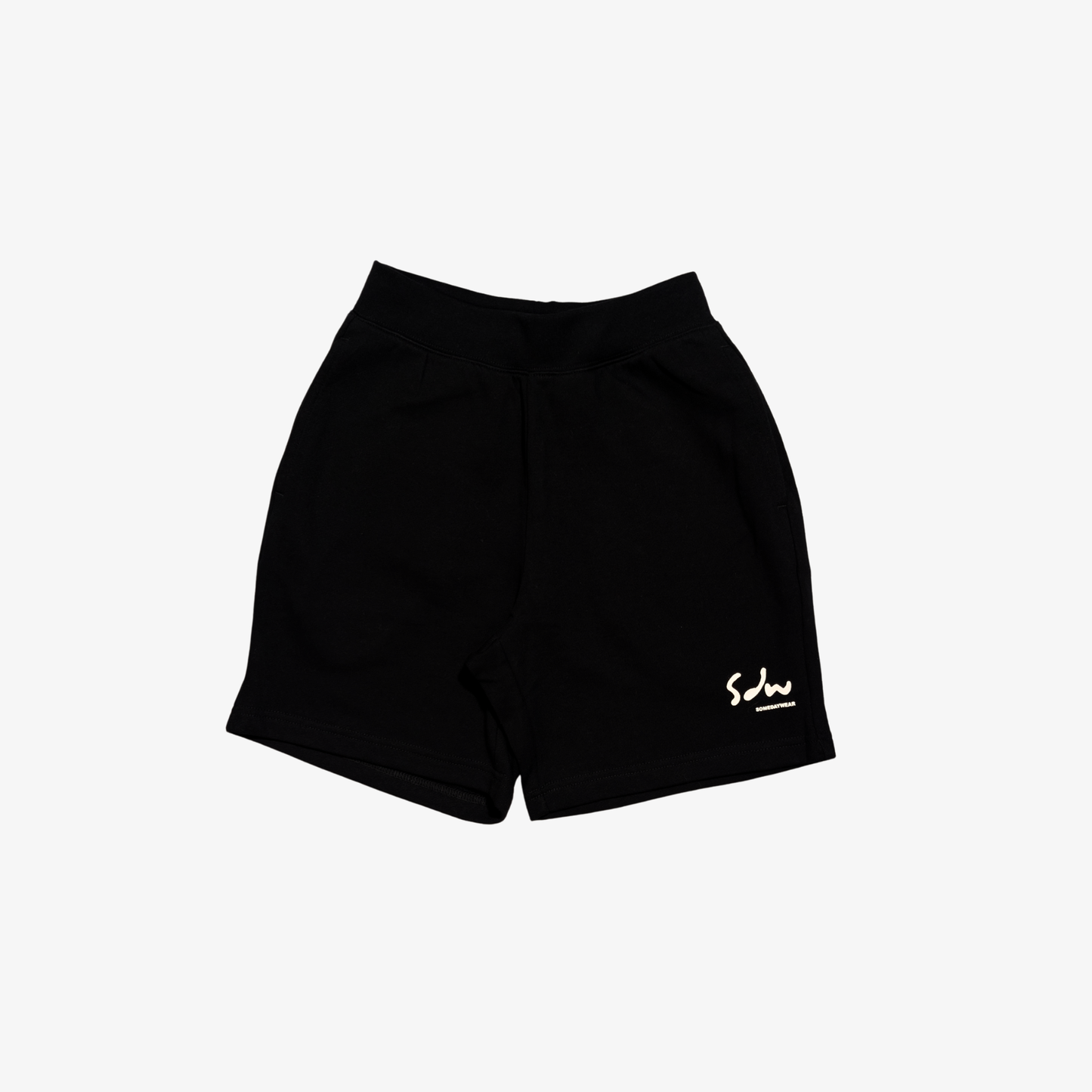 Black shorts made from midweight cotton. These shorts are soft, breathable, and easy to wear across different settings. Comfortable enough for long days, without feeling too light or flimsy.