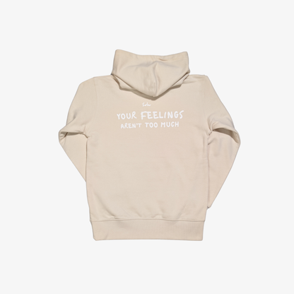 Beige hoodie for slower days. Made from heavyweight cotton, this hoodie feels soft on the inside with enough weight to keep you warm without overheating. Comfortable for long days out or quiet time in.
